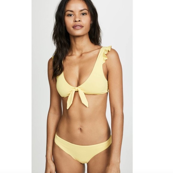🚨2️⃣5️⃣🚨 Eberjey Yellow So Solid Eden Limoncello Bikini Small - Picture 1 of 9